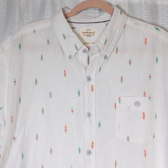 The Original Weatherproof Vintage XXL Washable Linen surfboards short sleeve but - Picture 2 of 11